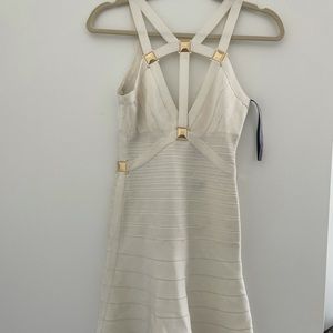 Herve leger halter white dress